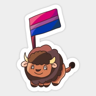 Bisexual Pride Flag Bison Sticker